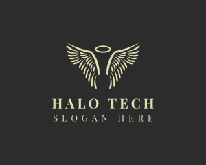 Angel Religious Wing Halo logo design