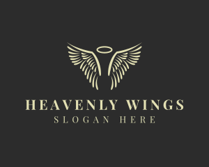 Angel Religious Wing Halo logo design