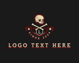 Poker - Skull Death Casino logo design
