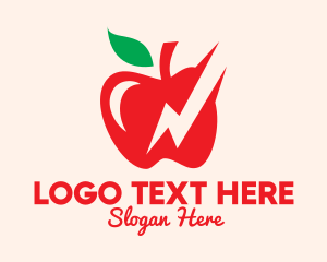 Digital Media - Red Apple Lightning logo design