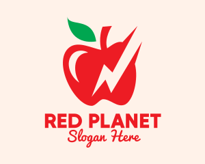 Red Apple Lightning logo design