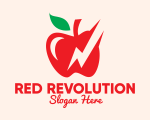 Red Apple Lightning logo design