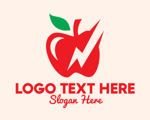 Digital Marketing - Red Apple Lightning logo design