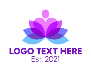 Colorful - Human Lotus Yoga logo design