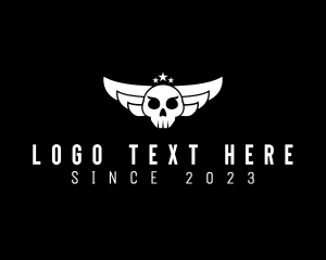 Horror - Winged Skull Pilot Bandit logo design