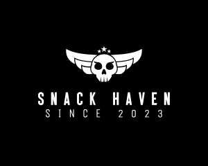 Winged Skull Pilot Bandit logo design