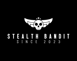 Winged Skull Pilot Bandit logo design