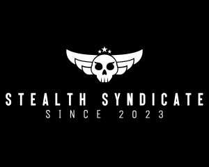Crime - Winged Skull Pilot Bandit logo design