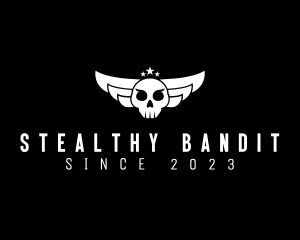 Winged Skull Pilot Bandit logo design