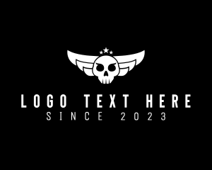 Gangster - Winged Skull Pilot Bandit logo design