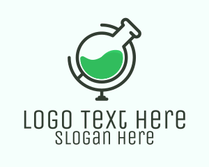 Toxic - Globe Laboratory Flask logo design