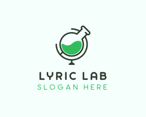 Globe Laboratory Flask logo design