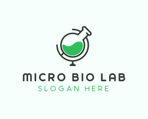 Globe Laboratory Flask logo design