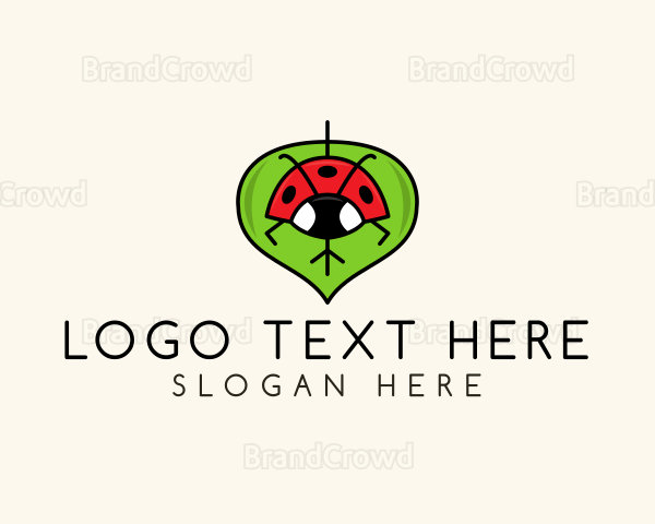 Ladybug Leaf Insect Logo
