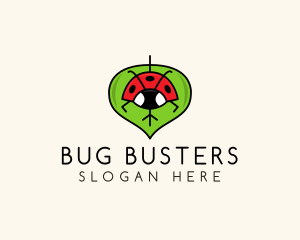 Ladybug Leaf Insect logo design