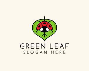 Ladybug Leaf Insect logo design