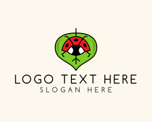 Children - Ladybug Leaf Insect logo design
