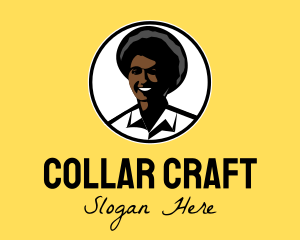 Collar - Happy Afro Woman logo design