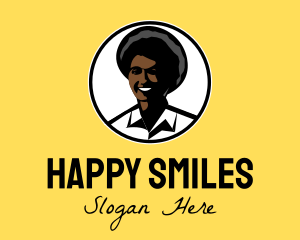 Happy Afro Woman logo design