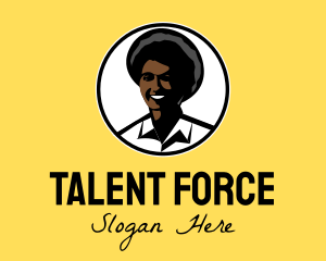 Workforce - Happy Afro Woman logo design