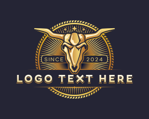 Bison - Bull Skull Ranch logo design