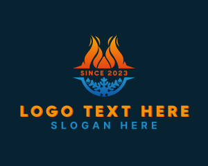 Heating - Ice Thermal Fire logo design