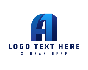 Number 1 - 3D Startup Letter A logo design