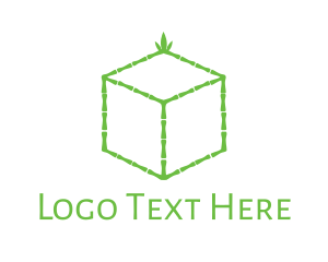 Furniture - Green Bamboo Cube logo design