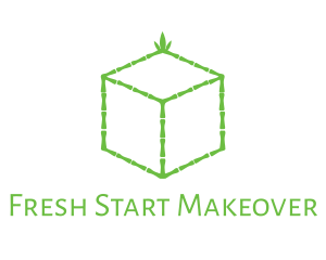 Green Bamboo Cube logo design