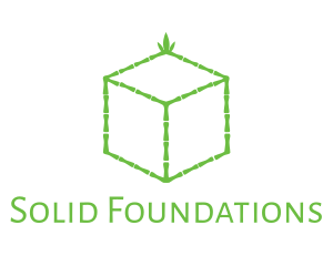 Furnishing - Green Bamboo Cube logo design