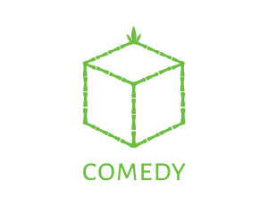 Gardener - Green Bamboo Cube logo design
