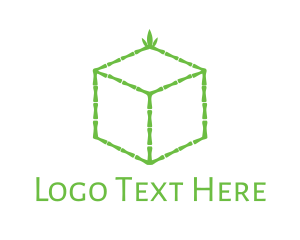 Bamboo - Green Bamboo Cube logo design