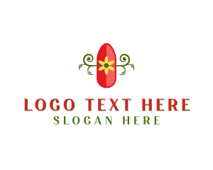 Pedicure - Flower Nail Art logo design