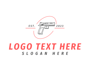 Firing Range - Firearm Gun Weapon logo design