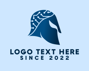 Online Learning - Tech Circuit Helmet logo design