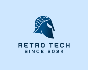 Tech Circuit Helmet logo design