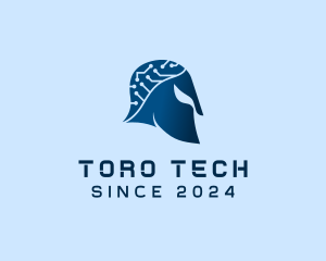 Tech Circuit Helmet logo design