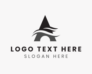 Ocean - Abstract Wave Letter A logo design