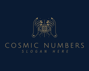 Numerology - Cosmic Hand Eye logo design