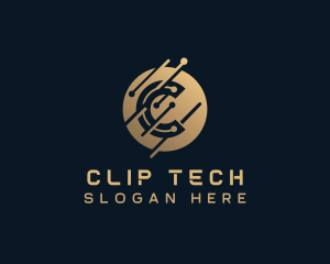 Cryptocurrency Tech Letter C logo design