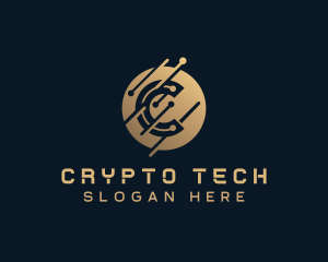 Cryptocurrency Tech Letter C logo design