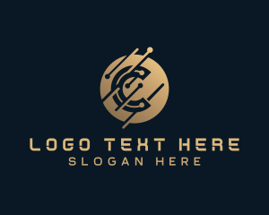 Blockchain - Cryptocurrency Tech Letter C logo design