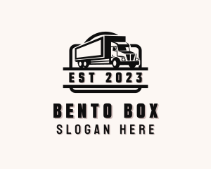 Box Truck Delivery Transportation logo design