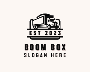 Box Truck Delivery Transportation logo design