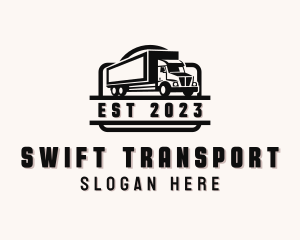 Box Truck Delivery Transportation logo design