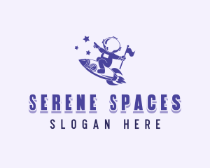 Spaceship Astronaut Leader logo design