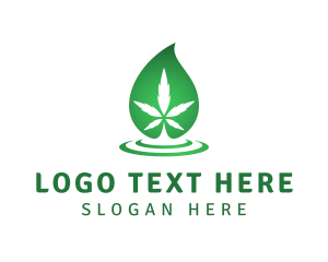 Hemp - Natural Cannabis Droplet logo design