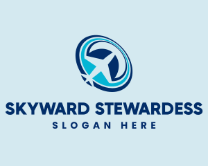 Stewardess - Plane Travel Tourism logo design