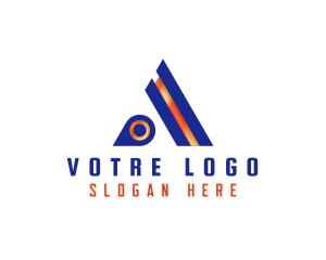 Triangle Metallic Letter A Logo