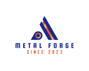 Foundry - Triangle Metallic Letter A logo design